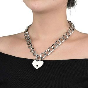 Lover Heart Padlock Choker Necklace